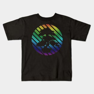 Bonsai Tree Rainbow Circle Kids T-Shirt